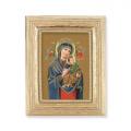  O.L. OF PERPETUAL HELP GOLD STAMPED PRINT IN GOLD FRAME 